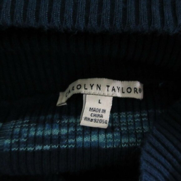 Carolyn Taylor Cowl Neck Blue Striped Sweater - Picture 7 of 10